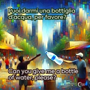Puoi darmi una bottiglia d'acqua, per favore?