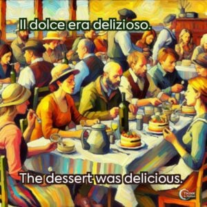 Il dolce era delizioso.