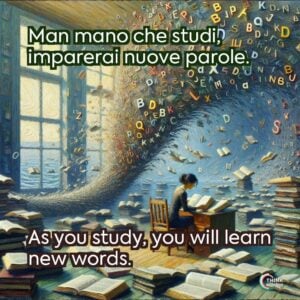 Man mano che studi, imparerai nuove parole.