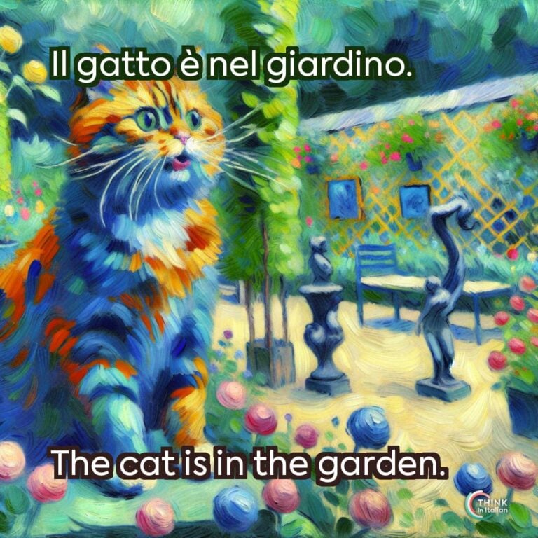 Il gatto è nel giardino.