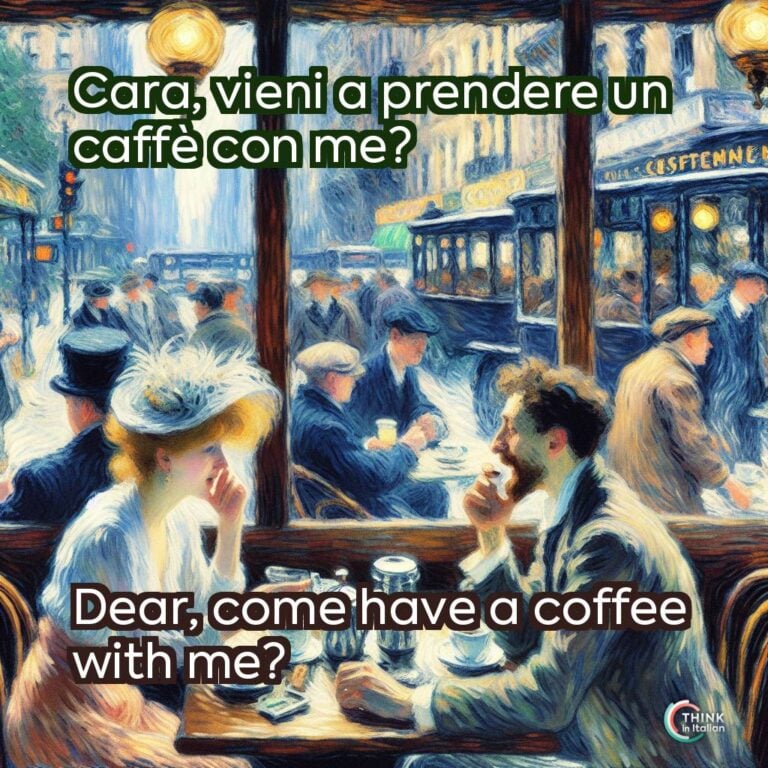Cara, vieni a prendere un caffè con me?