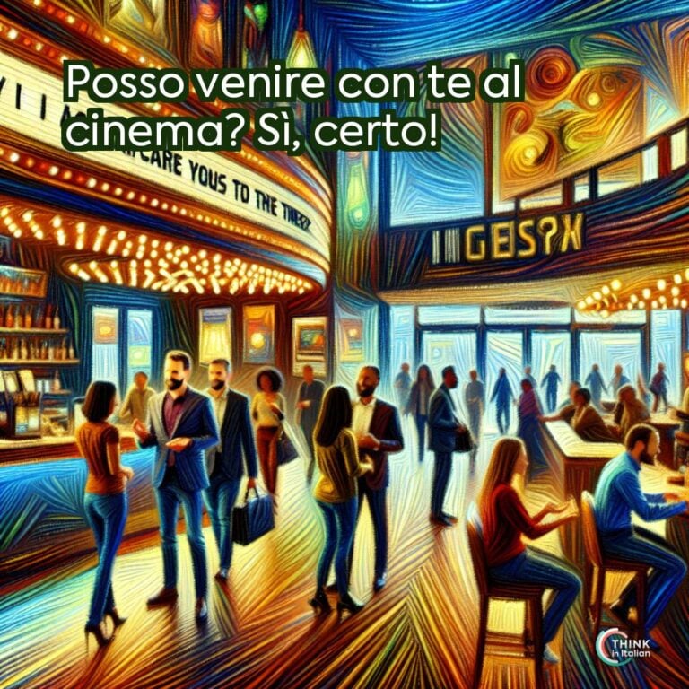 Posso venire con te al cinema? Sì, certo!