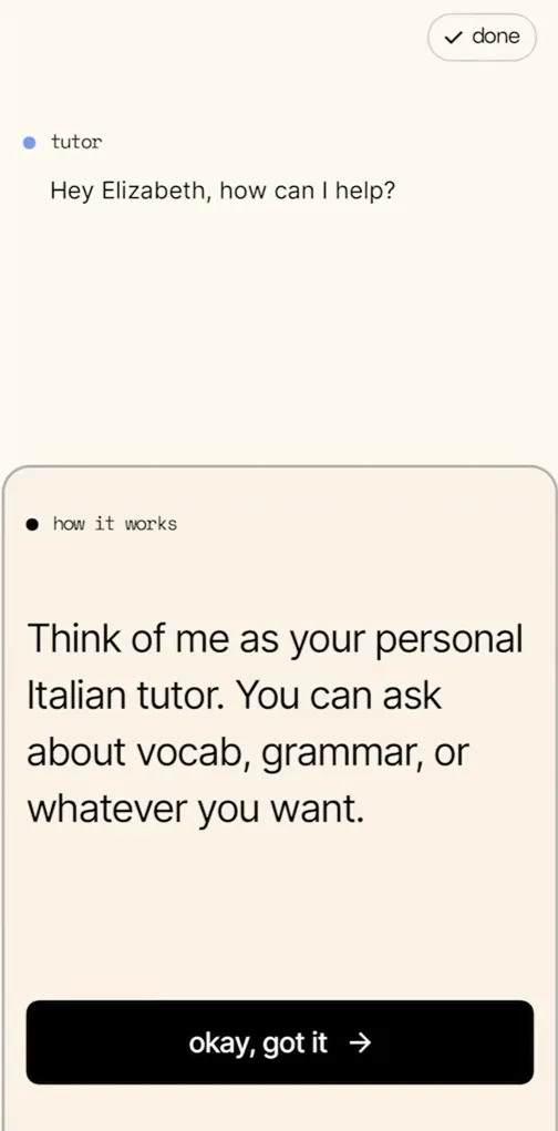 Superfluent conversation practice screen