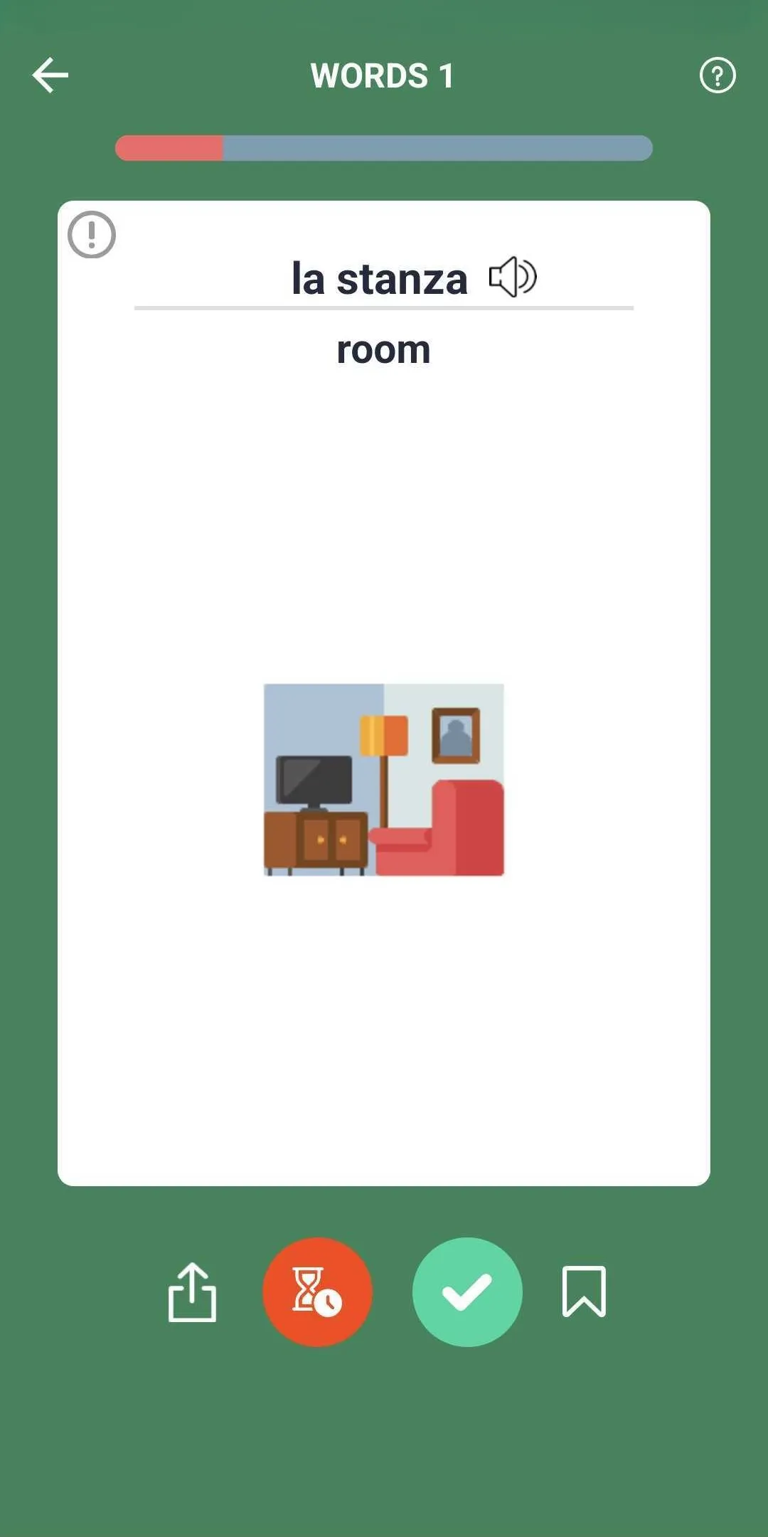 Tobo app vocabulary list organized by topics