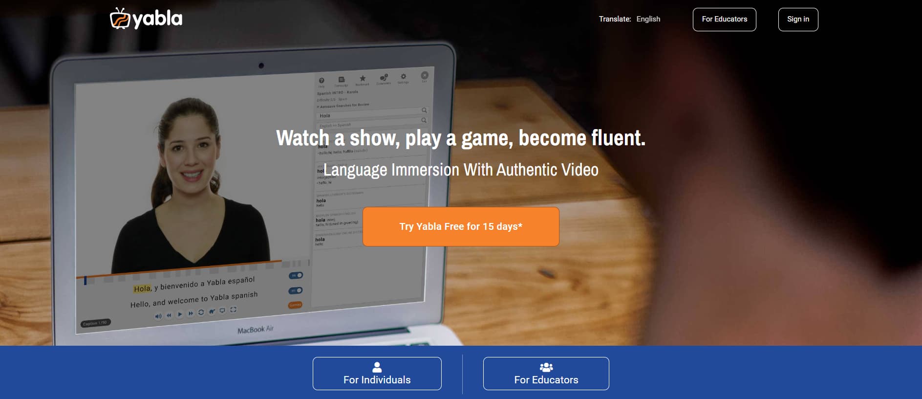 yabla review italian homepage